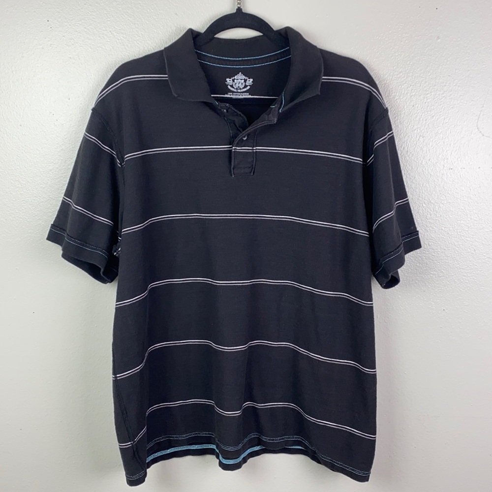 Route 66 | Striped Black Polo Shirt XL